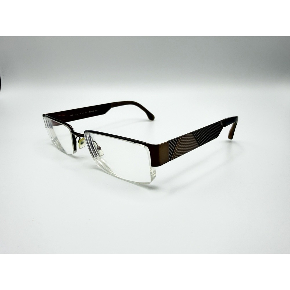 Sean John SJ1032 Men's Half Rim Eyeglasses Brown Frame Only 55-18-145 Flex Hinge